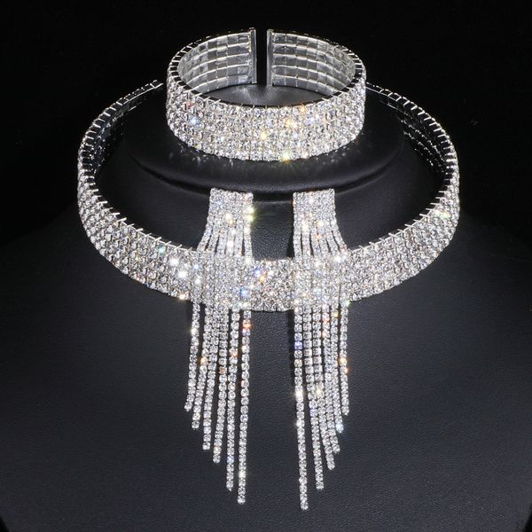 wedding jewelry sets classic elegant tassel crystal bridal jewelry sets african wedding necklace earrings bracelet sets wx081 230808, Slivery;golden
wedding jewelry sets classic elegant tassel crystal bridal jewelry sets african wedding necklace earrings bracelet sets wx081 230808, Slivery;golden