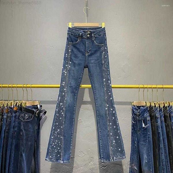 women's jeans fashion rivet bell-bottom for women spring autumn high waist skinny slim flare denim pants streetwear female, Blue
women's jeans fashion rivet bell-bottom for women spring autumn high waist skinny slim flare denim pants streetwear female, Blue