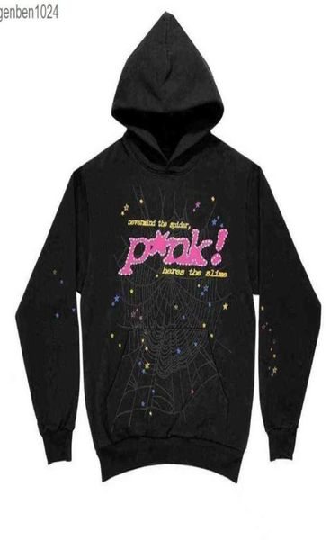men039s hoodies puff print young thug angel men heavy fabric web women sweatshirts pullover my625551777, Black