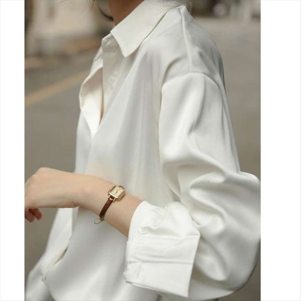 white shirt for women a niche retro hong kong style draping silky satin loose korean version professional
white shirt for women a niche retro hong kong style draping silky satin loose korean version professional