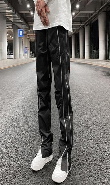 front double zipper straight drawstring casual trousers mens high street style streetwear loose cargo pants1243024, Blue
front double zipper straight drawstring casual trousers mens high street style streetwear loose cargo pants1243024, Blue