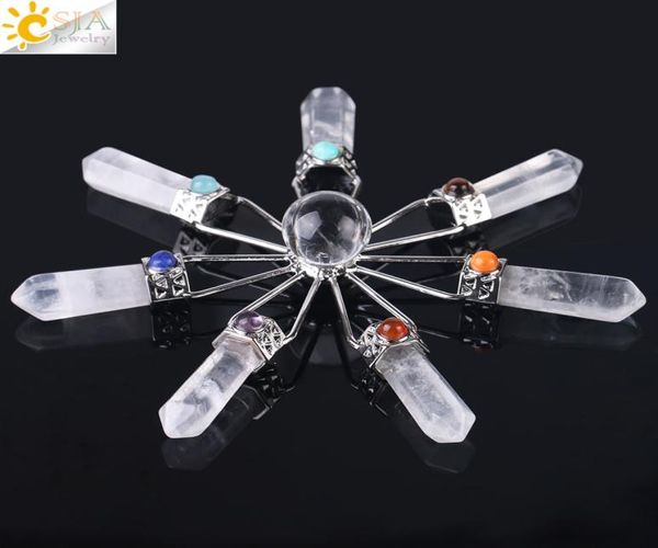 csja 7 healing point energy generator white rose quartz amethyst obsidian natural stone reiki crystal ball pendulum chakra bead je1473014, Blue;slivery
csja 7 healing point energy generator white rose quartz amethyst obsidian natural stone reiki crystal ball pendulum chakra bead je1473014, Blue;slivery