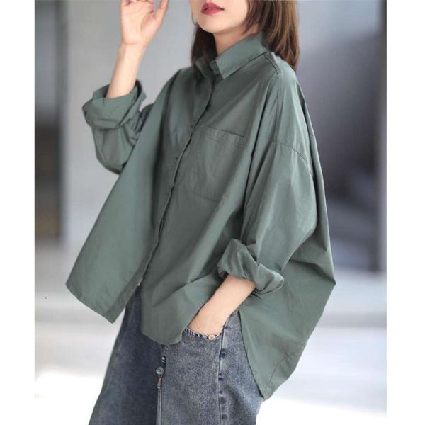 loose cotton casual shirt lazy three dimensional cut pure color womens long sleeved spring top, White
loose cotton casual shirt lazy three dimensional cut pure color womens long sleeved spring top, White