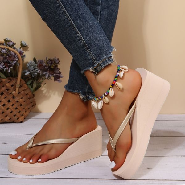 slippers summer women wedge heels clip on sandals casual outer wear fashion house high thick soled flip flops indoor 230808, Black
slippers summer women wedge heels clip on sandals casual outer wear fashion house high thick soled flip flops indoor 230808, Black