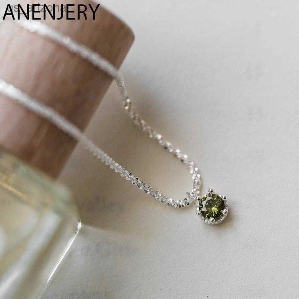 anenjery silver color pearl crown 6 claws olive green crystal sparkling necklace women's clavicle chain pendant wholesale l230620
anenjery silver color pearl crown 6 claws olive green crystal sparkling necklace women's clavicle chain pendant wholesale l230620