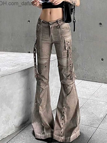 women's pants capris washed brown utility bootcut jeans for women american street pocket wide leg pants homestay style y2k casual trous, Black;white
women's pants capris washed brown utility bootcut jeans for women american street pocket wide leg pants homestay style y2k casual trous, Black;white
