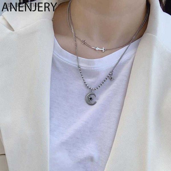 anenjery silver color vintage moon star charm necklace vintage smiling face clavicle chain thai silver necklace for women s-n631 l230620
anenjery silver color vintage moon star charm necklace vintage smiling face clavicle chain thai silver necklace for women s-n631 l230620