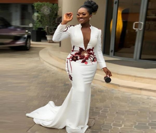 stunning mermaid long sleeves evening dresses sheer deep v neck plus size sequined appliqued prom gowns sweep train satin formal d9192902, Black;red
stunning mermaid long sleeves evening dresses sheer deep v neck plus size sequined appliqued prom gowns sweep train satin formal d9192902, Black;red