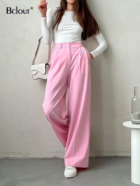 women's pants capris bclout elegant loose pink pants women summer office lady high waist long trousers fashion solid party wide leg pan, Black;white
women's pants capris bclout elegant loose pink pants women summer office lady high waist long trousers fashion solid party wide leg pan, Black;white