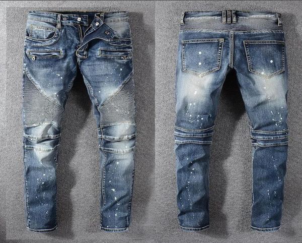 mens fold skinny painted jeans fashion designer washed pleated panelled zipper slim fit motorcycle biker hip hop denim pants 10779255006, Blue
mens fold skinny painted jeans fashion designer washed pleated panelled zipper slim fit motorcycle biker hip hop denim pants 10779255006, Blue