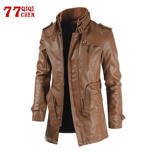 men's jackets men winter long thick fleece pu leather jacket casual business clothing porcket stand collar slim fit coat 230809, Black;brown
men's jackets men winter long thick fleece pu leather jacket casual business clothing porcket stand collar slim fit coat 230809, Black;brown
