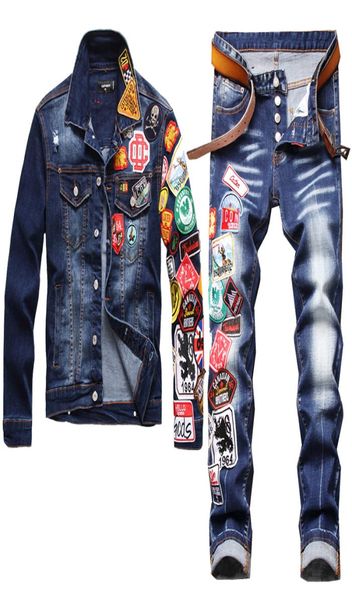 2021 tracksuits multibadge denim jacket and jeans two piece sets autumn winter men039s slim embroidered badge coat and stretch8514766, Gray
2021 tracksuits multibadge denim jacket and jeans two piece sets autumn winter men039s slim embroidered badge coat and stretch8514766, Gray