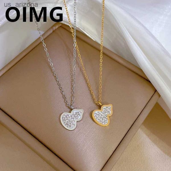 oimg titanium steel cute gourd shape pendant necklace fashion korean light luxury jewelry unusual womans clavicle chain l230620, Silver
oimg titanium steel cute gourd shape pendant necklace fashion korean light luxury jewelry unusual womans clavicle chain l230620, Silver
