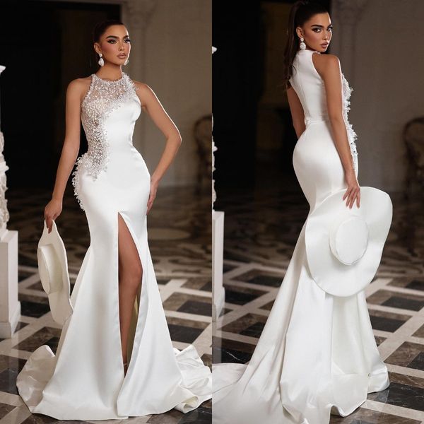 gorgeous mermaid wedding dresses jewel neck wedding dress lace pin sweep train split robe de mariee bridal gowns, White
gorgeous mermaid wedding dresses jewel neck wedding dress lace pin sweep train split robe de mariee bridal gowns, White