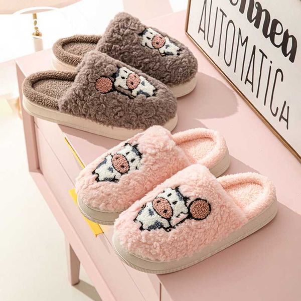 slippers new winter women slipper lovely cow embroidery plush cotton home slippers female household anti-skid thick bottom warm slippers, Black
slippers new winter women slipper lovely cow embroidery plush cotton home slippers female household anti-skid thick bottom warm slippers, Black