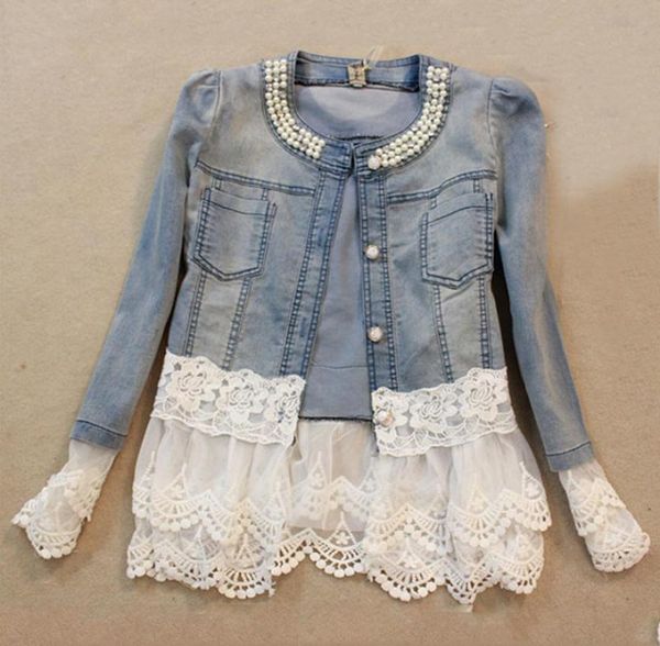 slim lace patchwork beading women denim jacket long sleeve jeans women jackets plus size jeans coat female jacket outwear1025313, Black;brown
slim lace patchwork beading women denim jacket long sleeve jeans women jackets plus size jeans coat female jacket outwear1025313, Black;brown