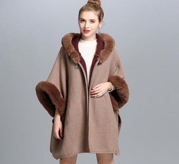 new autumn winter women039s loose hooded poncho wool blends faux fur collar cuff cardigan shawl cape cloak outwear coat c31961159244, Black
new autumn winter women039s loose hooded poncho wool blends faux fur collar cuff cardigan shawl cape cloak outwear coat c31961159244, Black