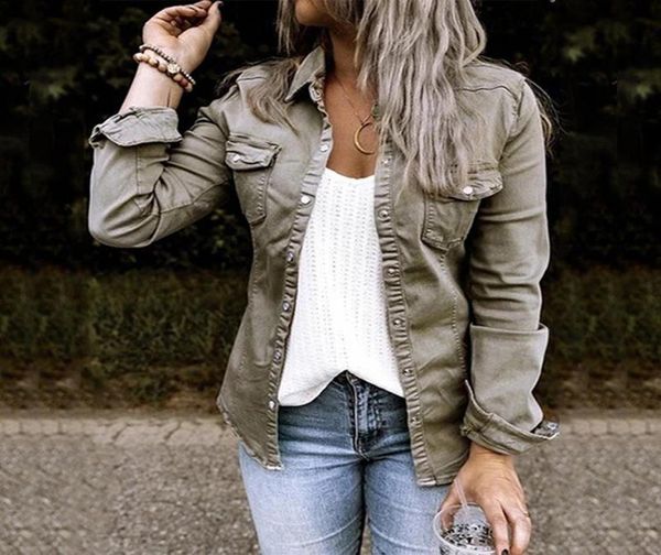 women039s jackets single breasted denim women shirt turn down collar solid slim female shirts autumn 2021 fashion ladies ca8861983, Black;brown
women039s jackets single breasted denim women shirt turn down collar solid slim female shirts autumn 2021 fashion ladies ca8861983, Black;brown
