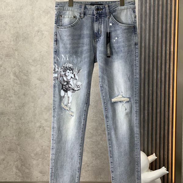 summer fall fashion high street trouser wash jeans breathable elastic patterned denim trousers for men and women, Blue
summer fall fashion high street trouser wash jeans breathable elastic patterned denim trousers for men and women, Blue