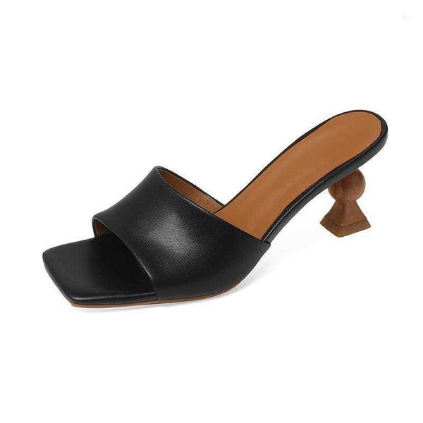 slippers open toed muller outdoor women summer fashion abnormal heeled soft leather high heels flip flops solid vintage, Black
slippers open toed muller outdoor women summer fashion abnormal heeled soft leather high heels flip flops solid vintage, Black
