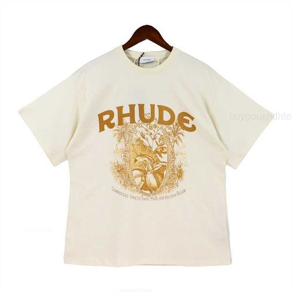 rhude summer new relaxed and casual men and women the same short-sleeved t-shirt, White;black
rhude summer new relaxed and casual men and women the same short-sleeved t-shirt, White;black