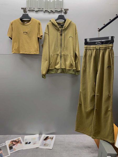 fashion women autumn casual set tracksuits 3pcs logo decoration solid color t-shirt and hooded jacket and sports pants multiple product, Gray
fashion women autumn casual set tracksuits 3pcs logo decoration solid color t-shirt and hooded jacket and sports pants multiple product, Gray