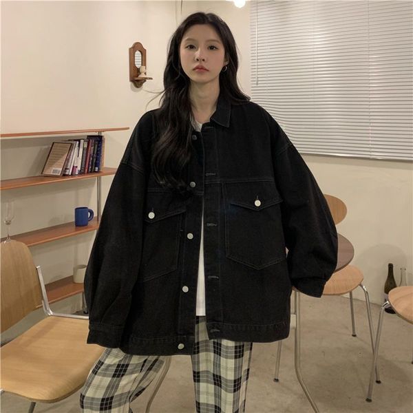 womens jackets deeptown jeans jacket women harajuku fashion oversized vintage denim female korean streetwear 2000s aesthetic loose coat 2308, Black;brown
womens jackets deeptown jeans jacket women harajuku fashion oversized vintage denim female korean streetwear 2000s aesthetic loose coat 2308, Black;brown