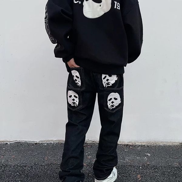 mens jeans american street vintage high printed straight leg loose hiphop skeleton pants for men 230808, Blue
mens jeans american street vintage high printed straight leg loose hiphop skeleton pants for men 230808, Blue