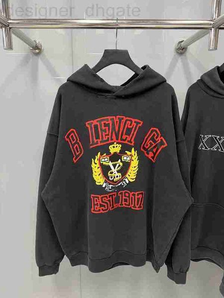 women's hoodies & sweatshirts designer 2023 autumn/winter new paris b family 1917 crown wheat scissors men's and loose loop hoodie, Black
women's hoodies & sweatshirts designer 2023 autumn/winter new paris b family 1917 crown wheat scissors men's and loose loop hoodie, Black