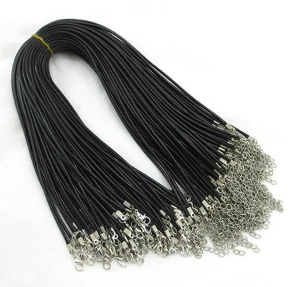 100pcs 1.5mm black wax leather chains bracelets beading cord string rope wire 45cm+5cm extender bracelet chainlobster clasp diy1194033, White;red
100pcs 1.5mm black wax leather chains bracelets beading cord string rope wire 45cm+5cm extender bracelet chainlobster clasp diy1194033, White;red