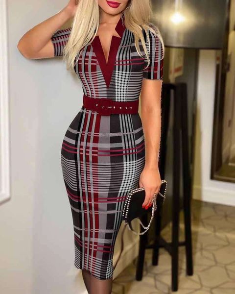 spring and summer fashion checkered print v neck long sleeve dress for women, Black;gray
spring and summer fashion checkered print v neck long sleeve dress for women, Black;gray