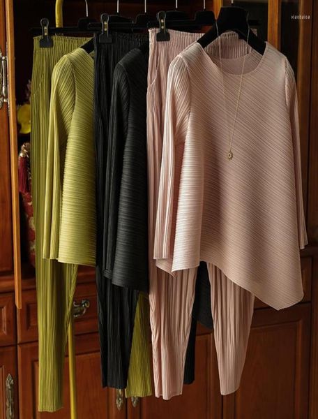 women039s two piece pants miyake pleats classic sets 2022 spring irregular loose long sleeve harem women casual vintage de1307608, White
women039s two piece pants miyake pleats classic sets 2022 spring irregular loose long sleeve harem women casual vintage de1307608, White