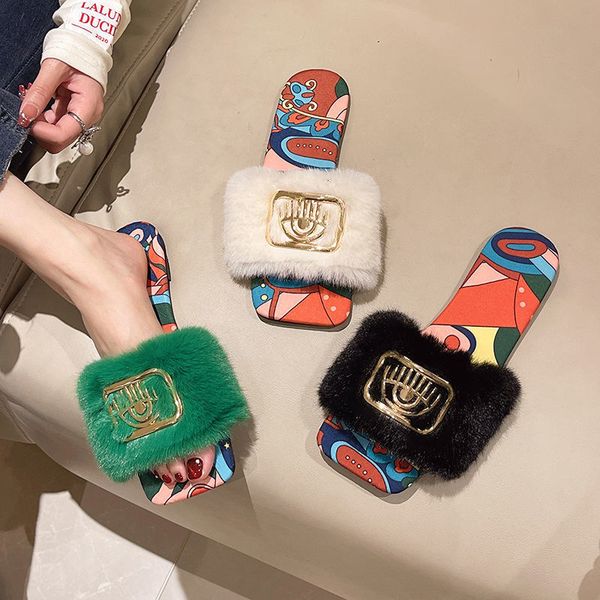 slippers women furry fur flat nonslip flip flops slides fluffy ladies shoes woman home square head bottom slipper 230808, Black
slippers women furry fur flat nonslip flip flops slides fluffy ladies shoes woman home square head bottom slipper 230808, Black