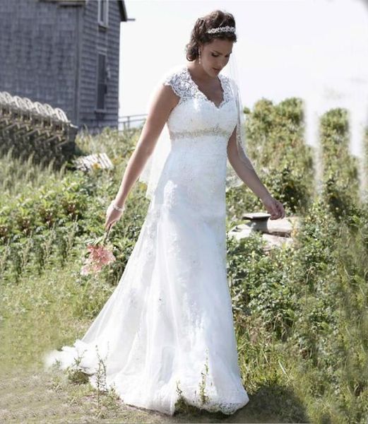 new plus size empire wedding dresses cap sleeve v neck beaded high waist lace sweep train bridal gowns custom made1700615, White
new plus size empire wedding dresses cap sleeve v neck beaded high waist lace sweep train bridal gowns custom made1700615, White