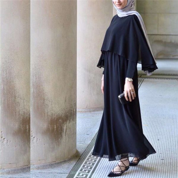 middle eastern muslim womens chiffon dress elegant cape large robe muslimabaya, Black;gray
middle eastern muslim womens chiffon dress elegant cape large robe muslimabaya, Black;gray