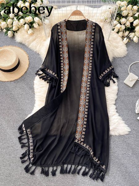 women's trench coats retro embroidery sun protection shirt women summer casual loose streetwear chiffon long cardigan 230808, Tan;black
women's trench coats retro embroidery sun protection shirt women summer casual loose streetwear chiffon long cardigan 230808, Tan;black