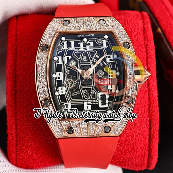 zyf 67-01 automatic mechanical mens watch rose gold steel diamonds patterned case skeleton dial number markers red rubber strap eternity her, Slivery;brown
zyf 67-01 automatic mechanical mens watch rose gold steel diamonds patterned case skeleton dial number markers red rubber strap eternity her, Slivery;brown