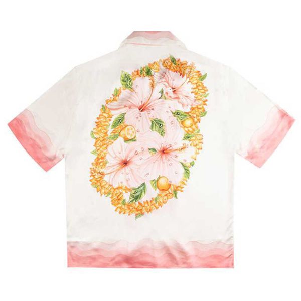 casablanca button up shirt flower gradient pink color printed silk hawaiian loose casual men's and women's short sleeve shirt, White;black
casablanca button up shirt flower gradient pink color printed silk hawaiian loose casual men's and women's short sleeve shirt, White;black