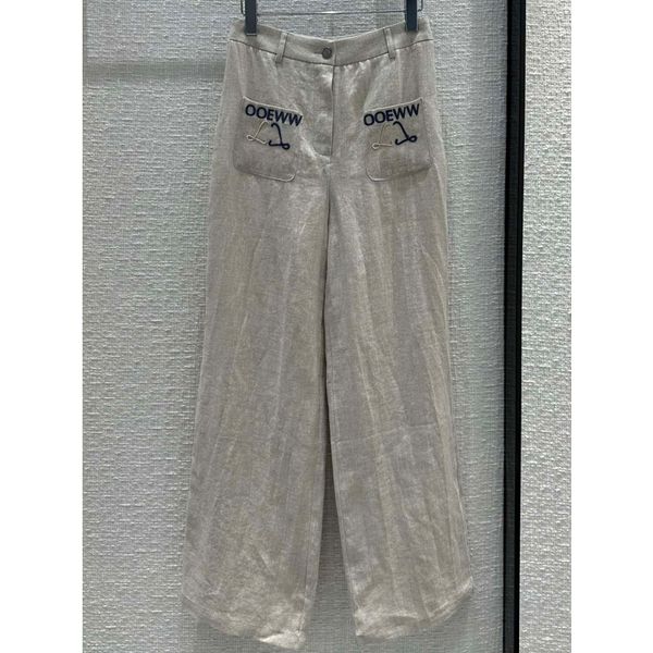 8.9 fashion contrast color letter embroidery high waist linen wide leg pants women, Black;white
8.9 fashion contrast color letter embroidery high waist linen wide leg pants women, Black;white
