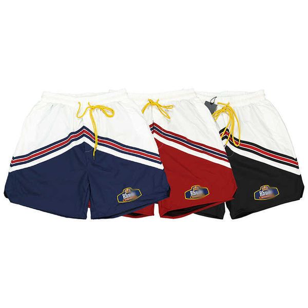 rhude logo contrast american fashion brand monaco street college style wear summer men's shorts, White;black
rhude logo contrast american fashion brand monaco street college style wear summer men's shorts, White;black