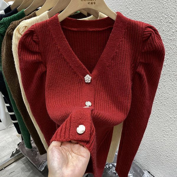 womens knits tees iyundo vintage coat cardigan winter french vneck small fragrant bubble sleeve tshirt bottom 230808, White
womens knits tees iyundo vintage coat cardigan winter french vneck small fragrant bubble sleeve tshirt bottom 230808, White