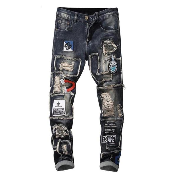 ginzous men039s badge patchwork ripped embroidered stretch jeans trendy holes patches design slim straight denim pants71427203592908, Blue
ginzous men039s badge patchwork ripped embroidered stretch jeans trendy holes patches design slim straight denim pants71427203592908, Blue