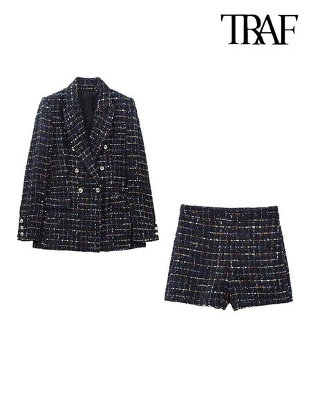 women's suits blazers traf women fashion tweed double breasted blazer coat and high waist side zipper shorts female two piece sets muje, White;black
women's suits blazers traf women fashion tweed double breasted blazer coat and high waist side zipper shorts female two piece sets muje, White;black