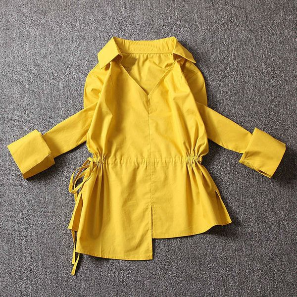 women's blouses shirts sweet women spring autumn v-neck flare sleeve blouse female solid elastic waist sashes tie up asymmetry shirt a, White
women's blouses shirts sweet women spring autumn v-neck flare sleeve blouse female solid elastic waist sashes tie up asymmetry shirt a, White