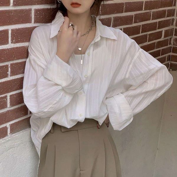 summer style lazy wind blouses sunscreen salt series medium and long shirt slightly penetrating thin sleeved polo, White
summer style lazy wind blouses sunscreen salt series medium and long shirt slightly penetrating thin sleeved polo, White