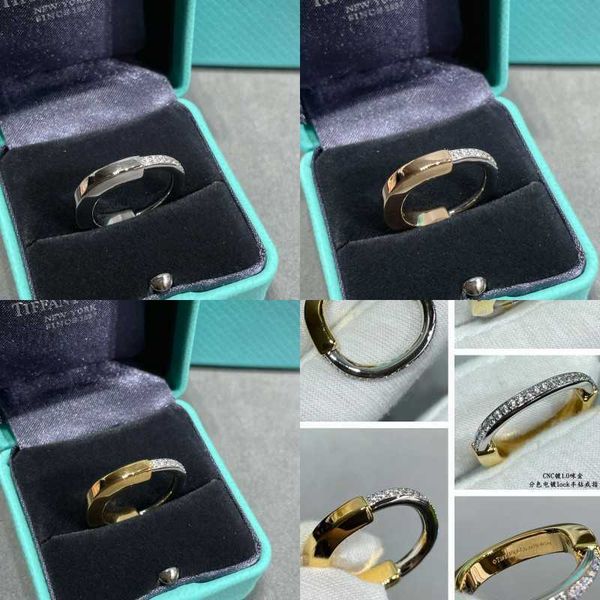 original designer tiffay lock buckle dual color ring rose gold half diamond overlap v-gold personalized versatile ornament women's with, Silver
original designer tiffay lock buckle dual color ring rose gold half diamond overlap v-gold personalized versatile ornament women's with, Silver