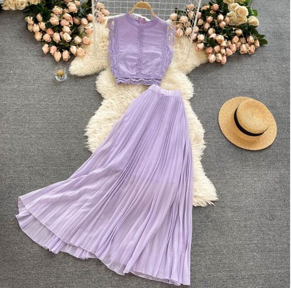 holiday suits for women skirts summer lace women high waist pleated chiffon white skirt women 2 pices set beach dress 220311, White;red
holiday suits for women skirts summer lace women high waist pleated chiffon white skirt women 2 pices set beach dress 220311, White;red