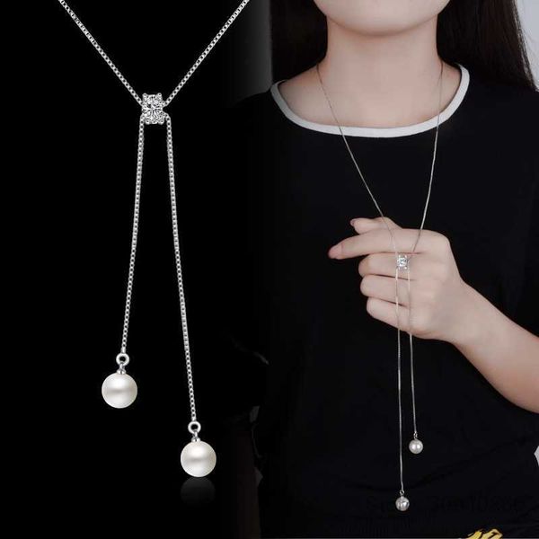 simple fashion 925 sterling silver necklace zirconia pearl sweater long chain necklaces for women choker collares s-n168 l230620
simple fashion 925 sterling silver necklace zirconia pearl sweater long chain necklaces for women choker collares s-n168 l230620