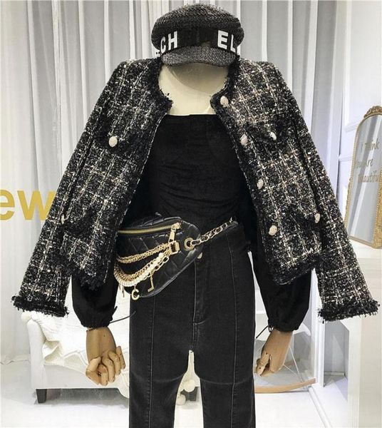 korean 2020 new spring tweed coat women buttons pockets tweed jackets tassel plaid coats female autumn short metal jacket qt593819425, Black;brown
korean 2020 new spring tweed coat women buttons pockets tweed jackets tassel plaid coats female autumn short metal jacket qt593819425, Black;brown