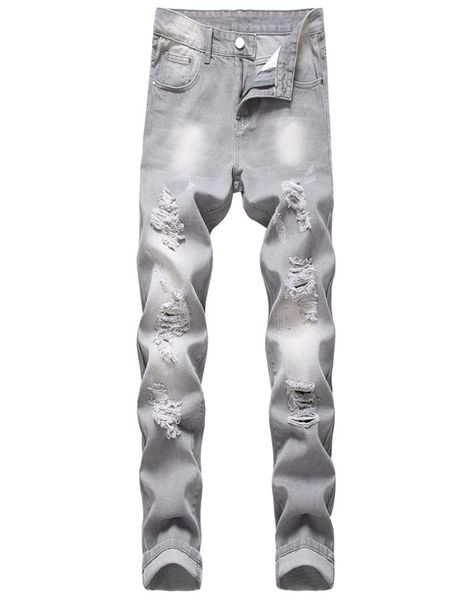 men ripped jeans gray slim straight men nonstretch trousers destroyed brand hole grey jeans male2678364, Blue
men ripped jeans gray slim straight men nonstretch trousers destroyed brand hole grey jeans male2678364, Blue